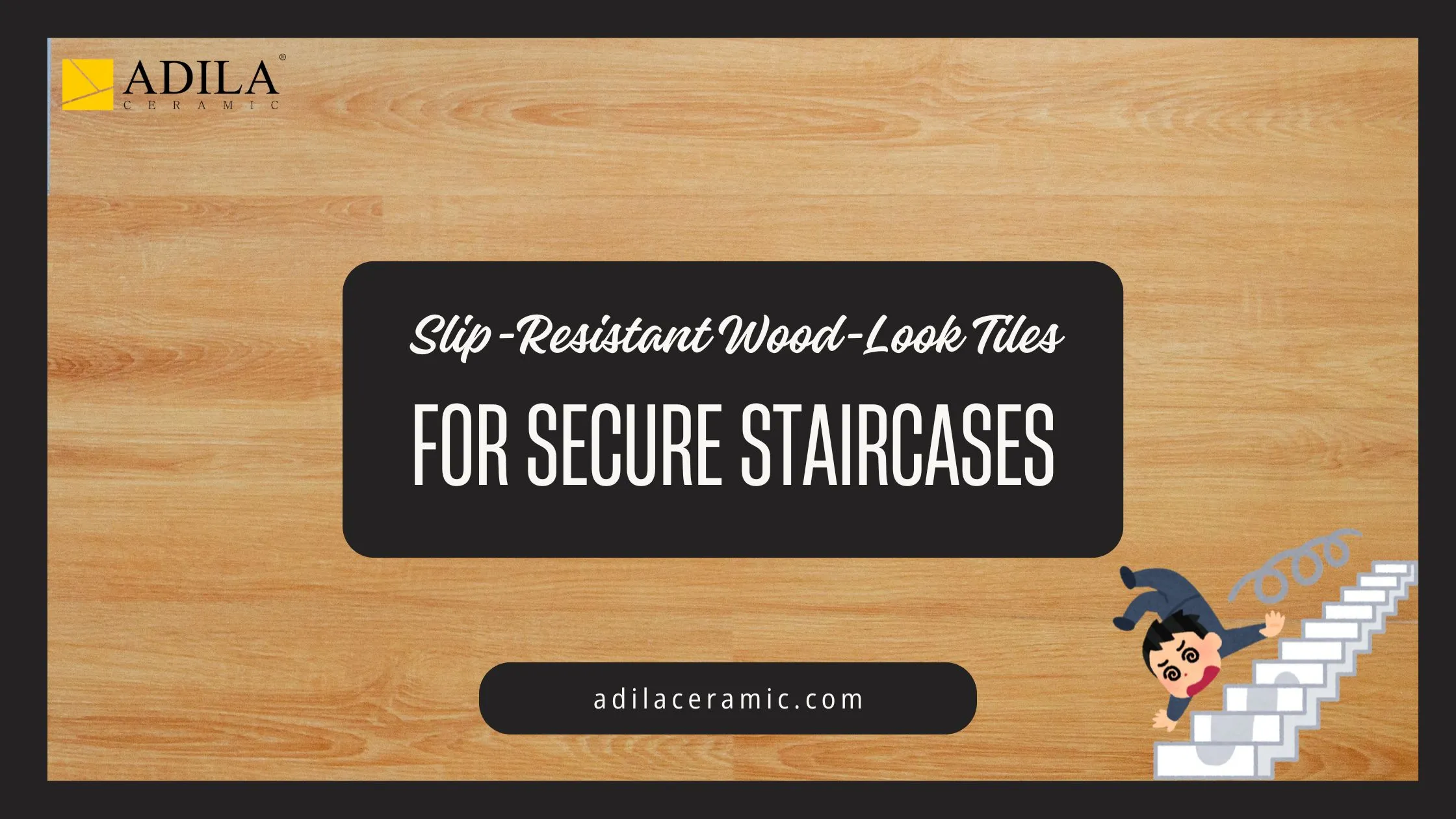 Slip-Resistant Wood-Look Tiles For Secure Staircases 